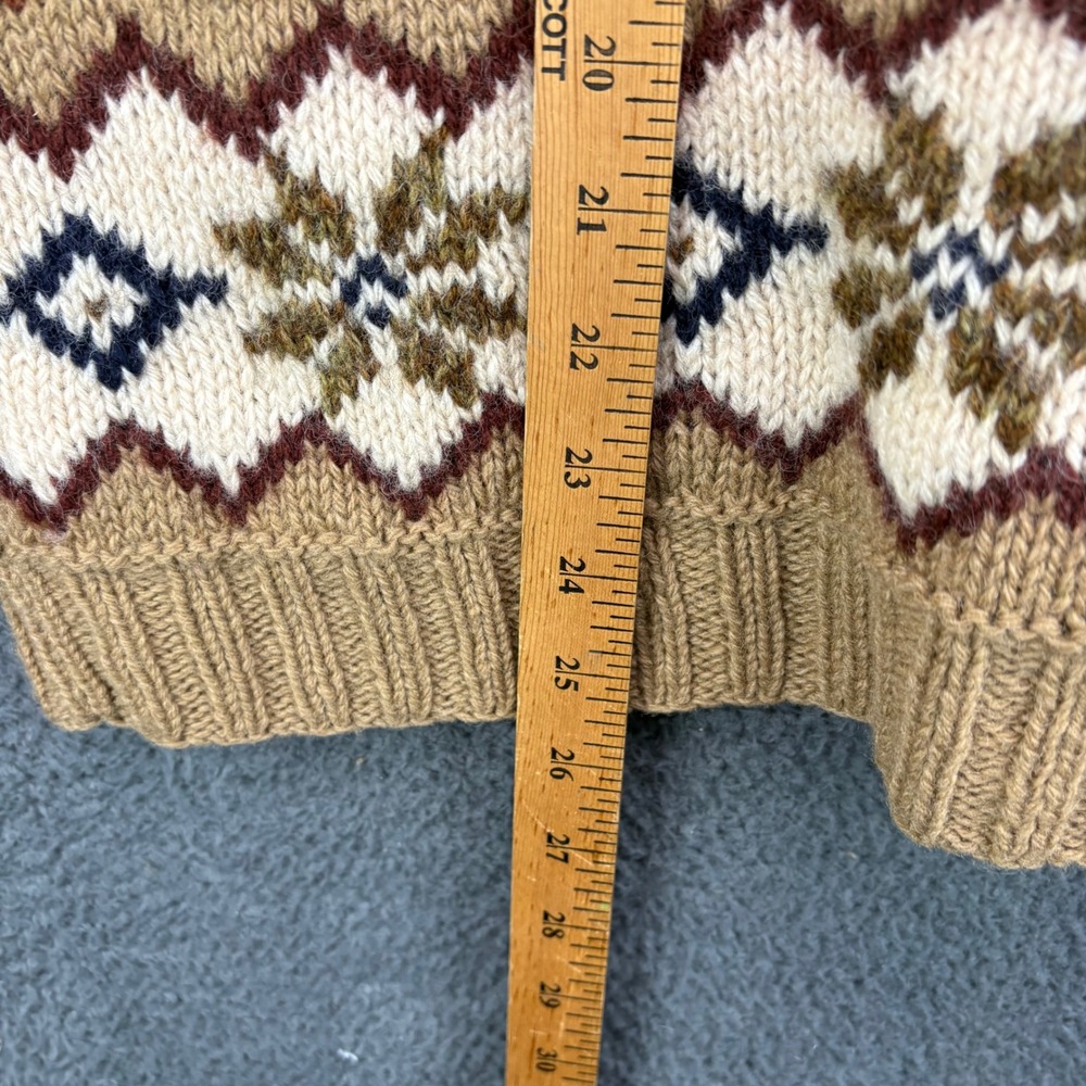 Outback Red Mens‎ Size Medium Wool Fair Isle Sweater Mock Neck Long Sleeve - Picture 4 of 7